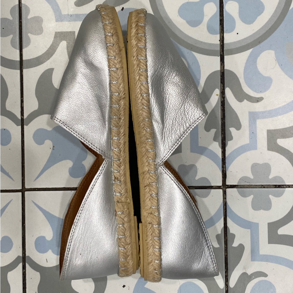 Silver Slip-On Espadrille Flats - Picture 3 of 5